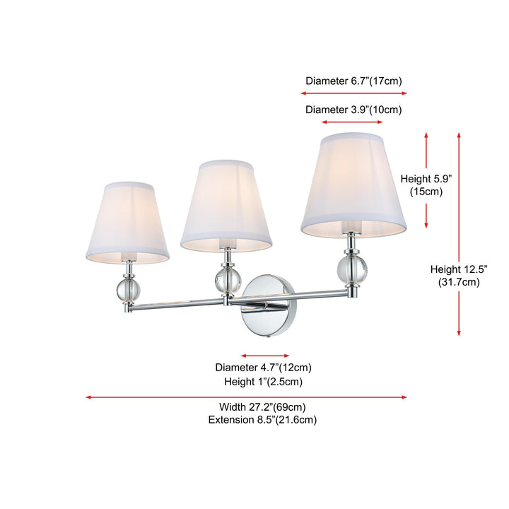 27 Inch Wall Sconce In Chrome
