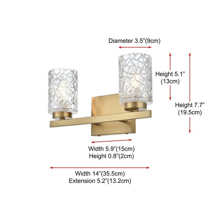 14 Inch Wall Sconce In Satin Gold
