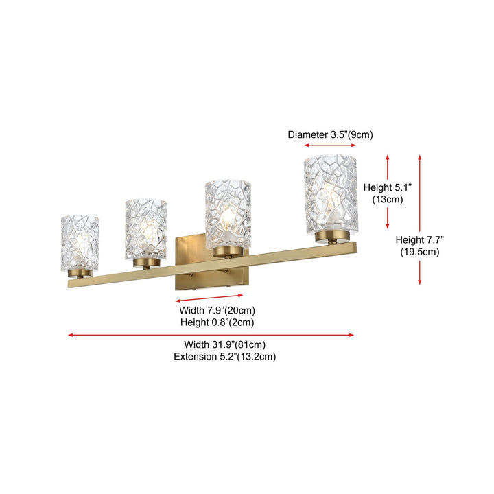 31 Inch Wall Sconce In Satin Gold