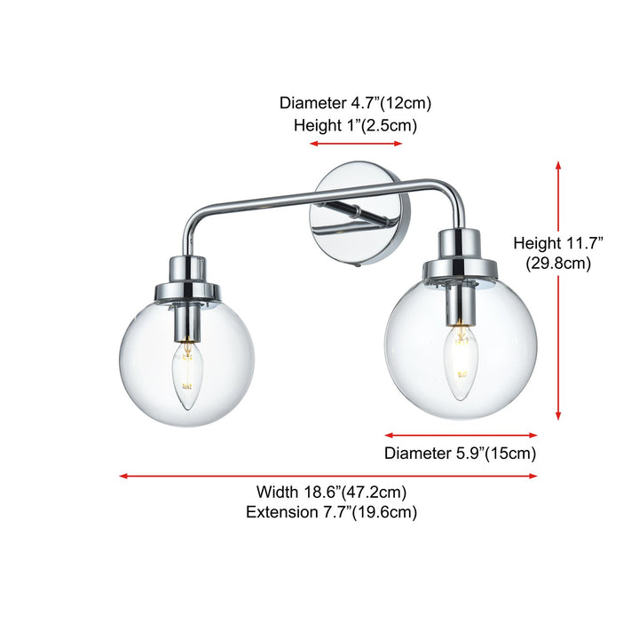 19 Inch Wall Sconce In Chrome
