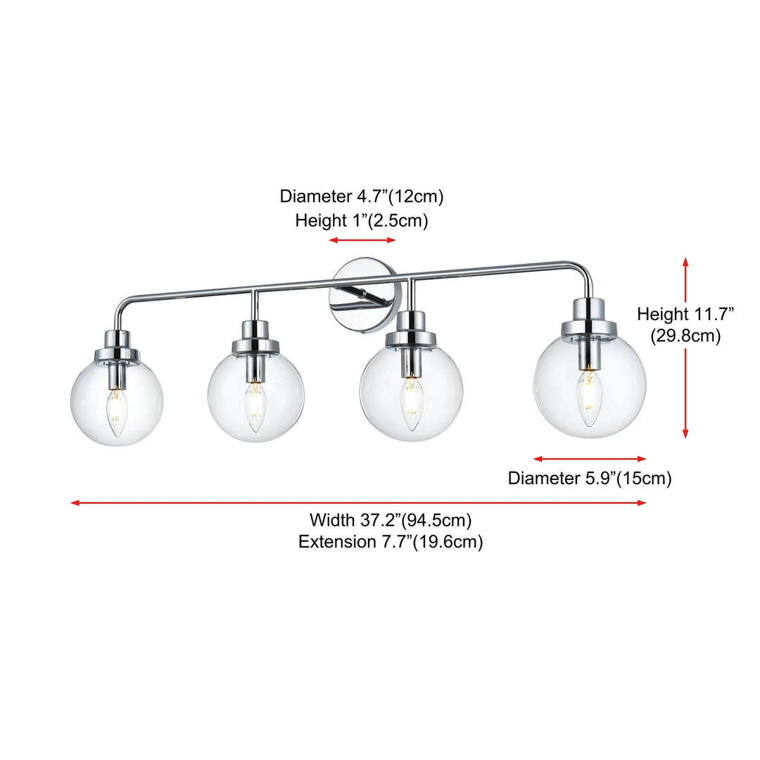 37 Inch Wall Sconce In Chrome
