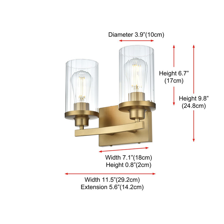 11.5 Inch Wall Sconce In Satin Gold