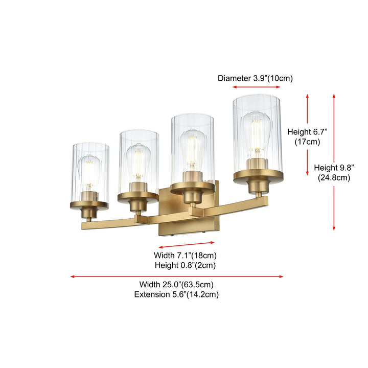 25 Inch Wall Sconce In Satin Gold