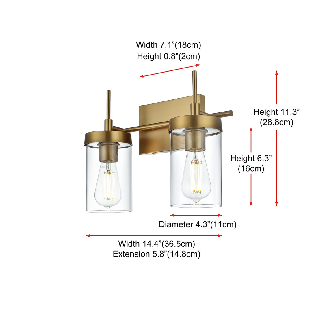 14 Inch Wall Sconce In Satin Gold