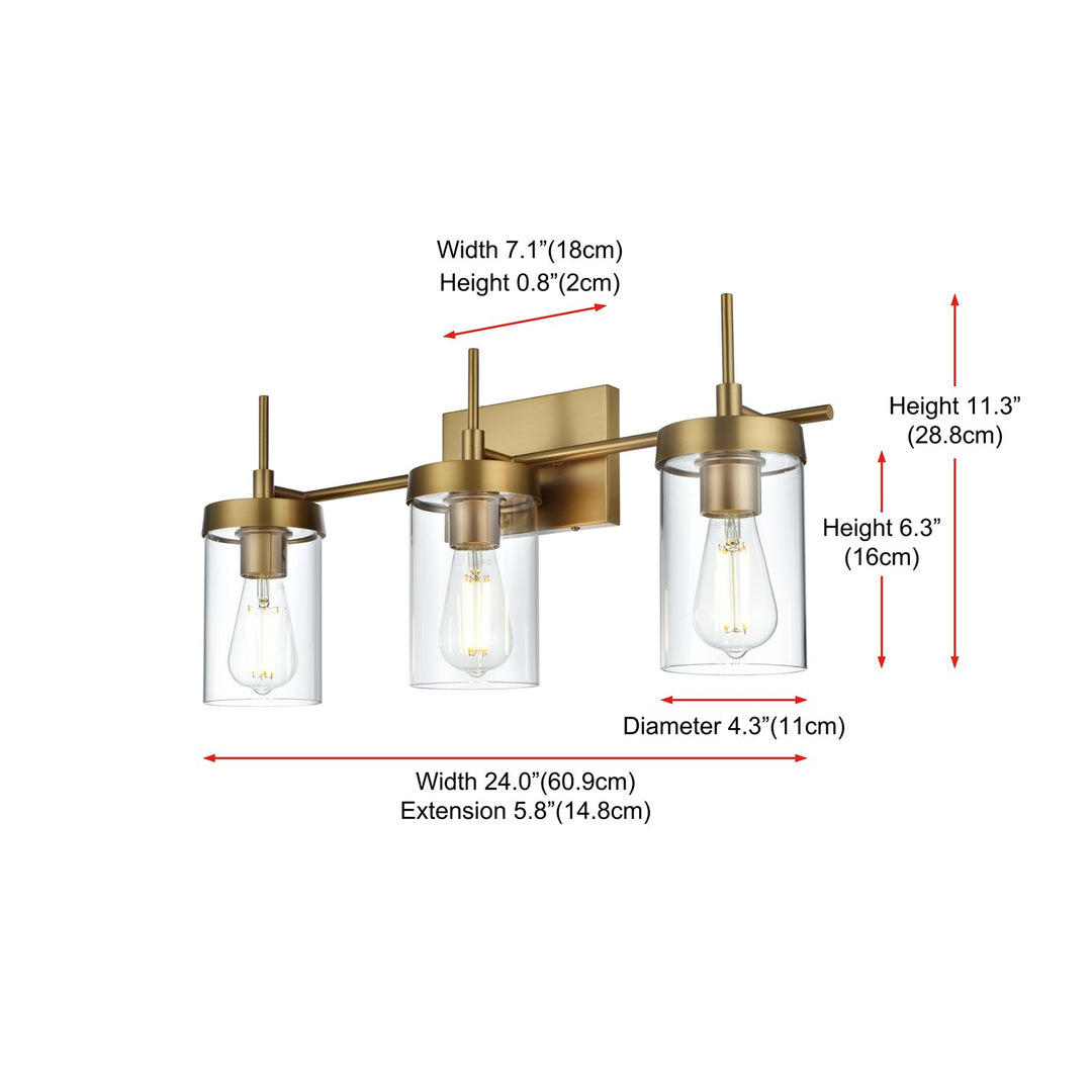 24 Inch Wall Sconce In Satin Gold