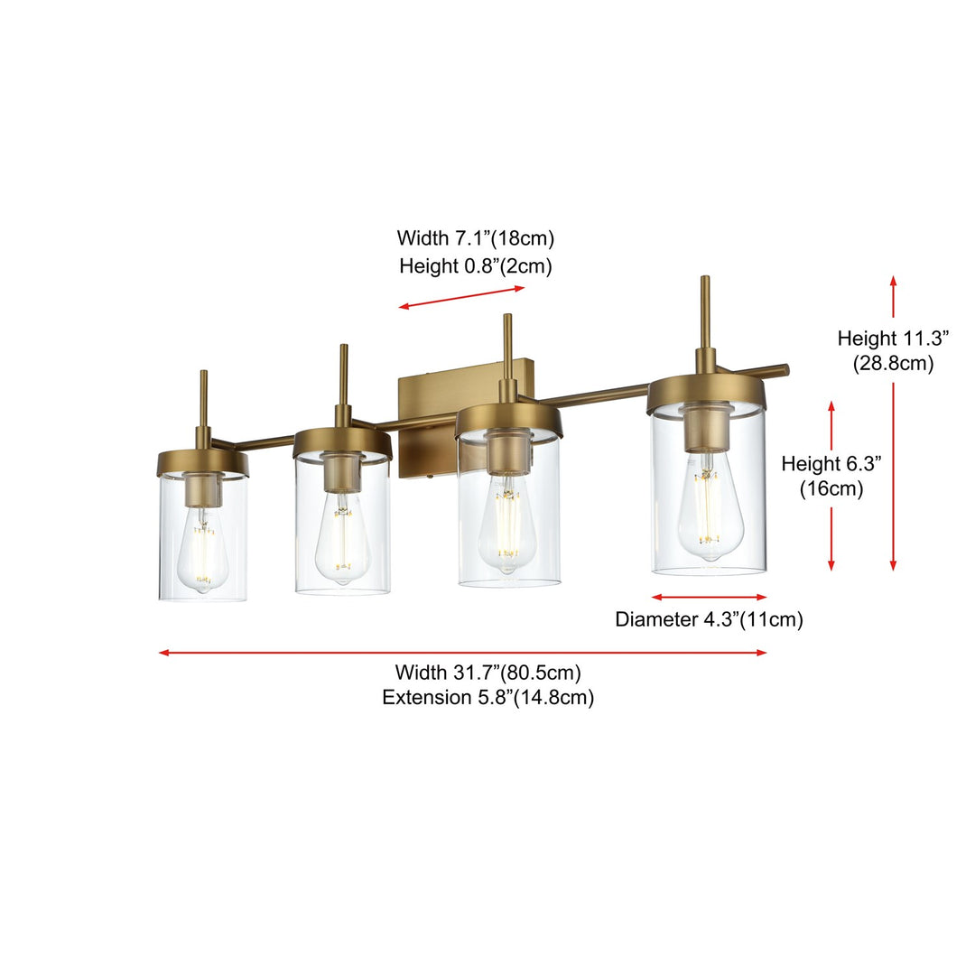 32 Inch Wall Sconce In Satin Gold