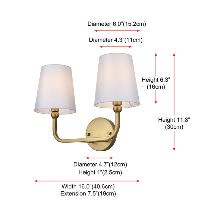 16 Inch Wall Sconce In Satin Gold