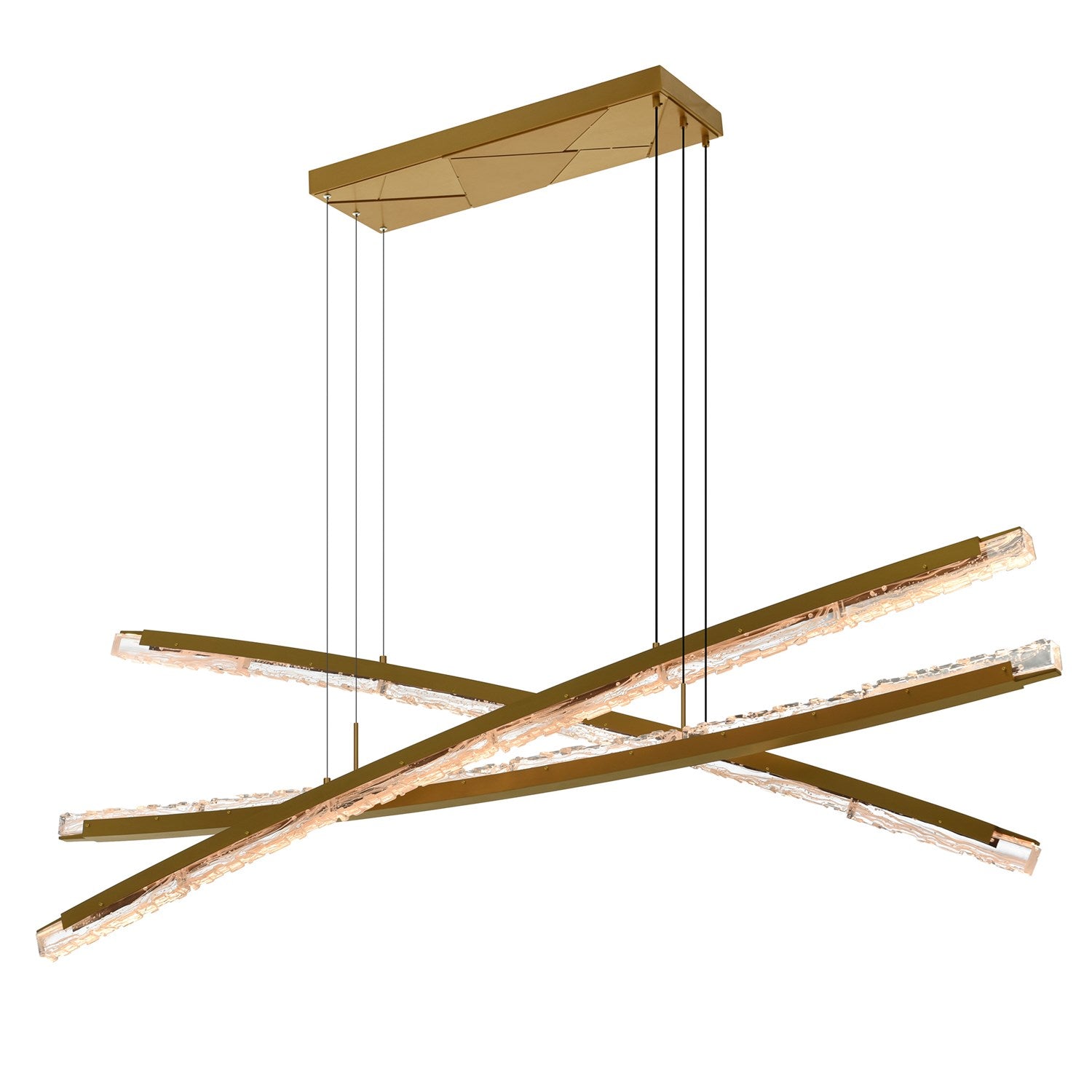 Integrated Led Brass Chandelier by CWI Lighting