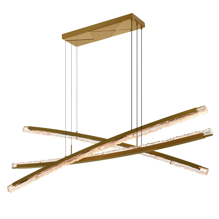 Integrated Led Brass Chandelier by CWI Lighting