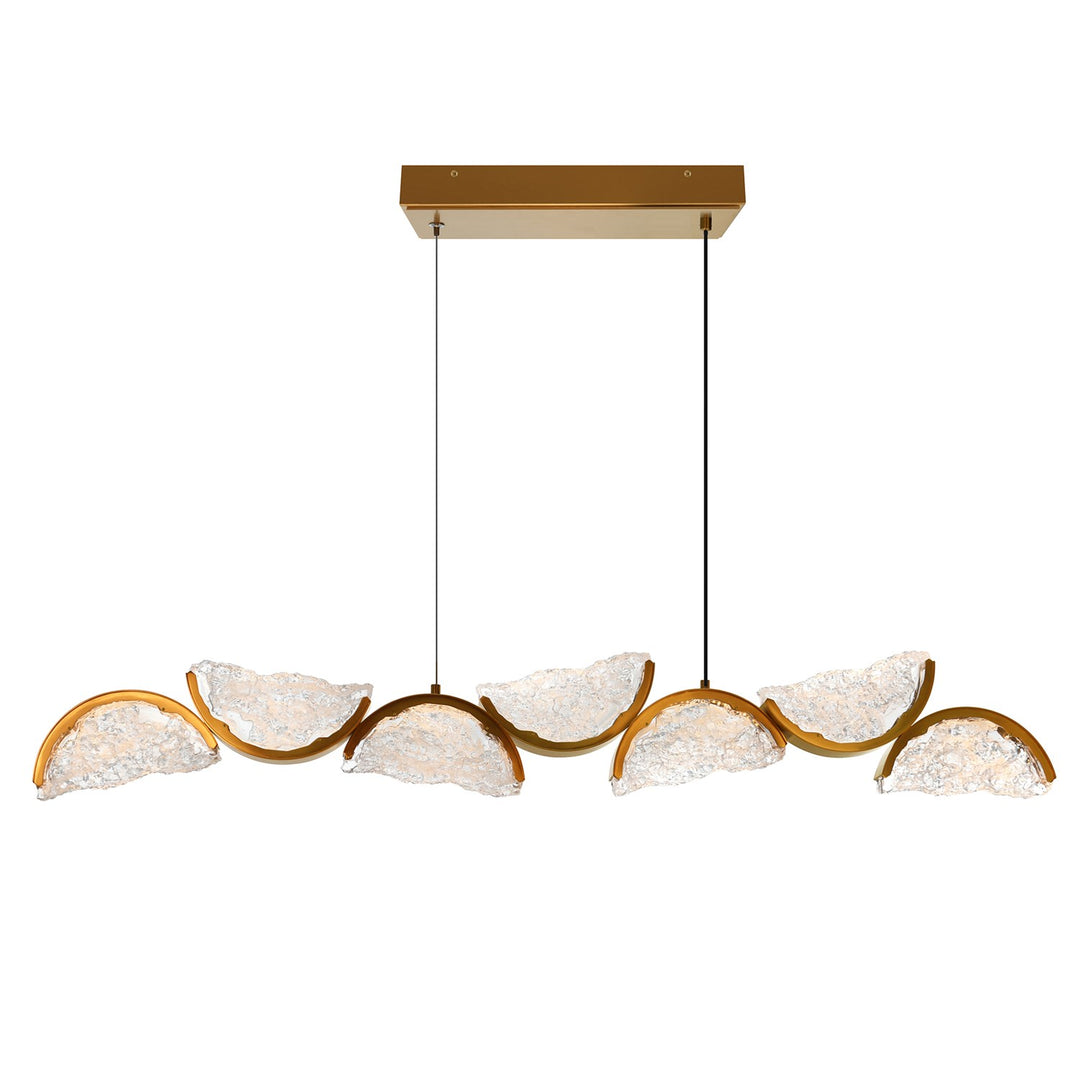 Integrated Led Brass Chandelier by CWI Lighting