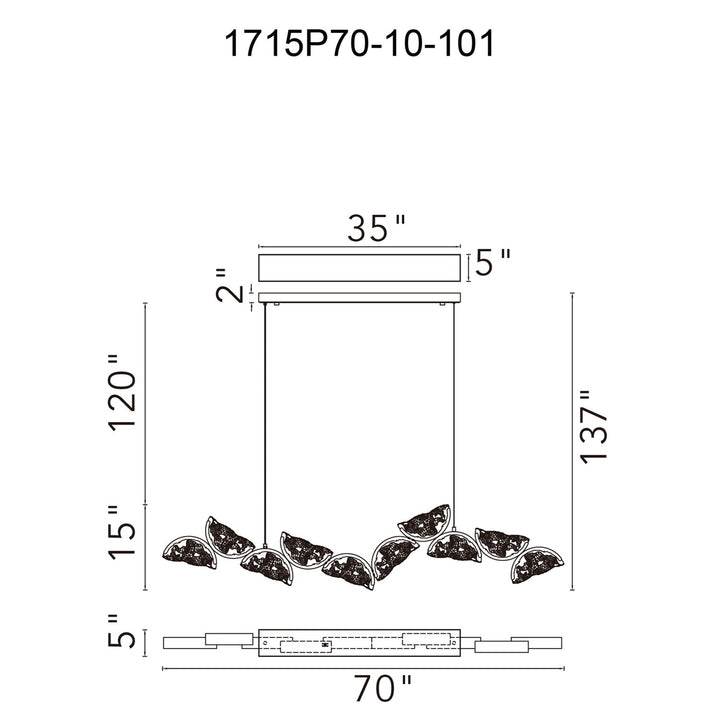 Integrated Led Black Chandelier