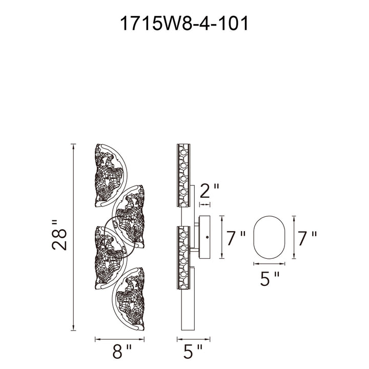 Integrated Led Black Wall Light