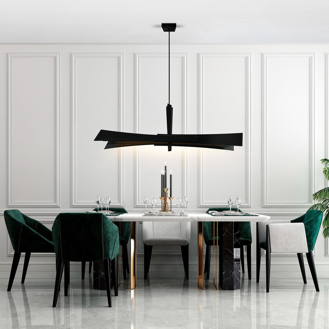 Integrated Led Black Chandelier