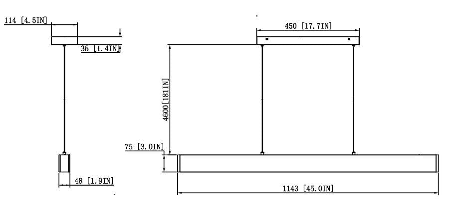 1 Light Linear Chandelier