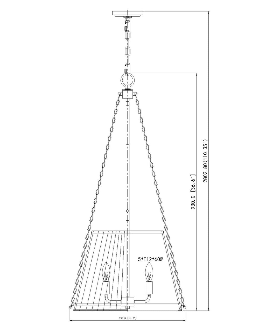5 Light Pendant