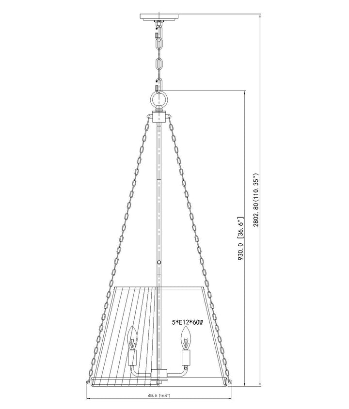 5 Light Pendant