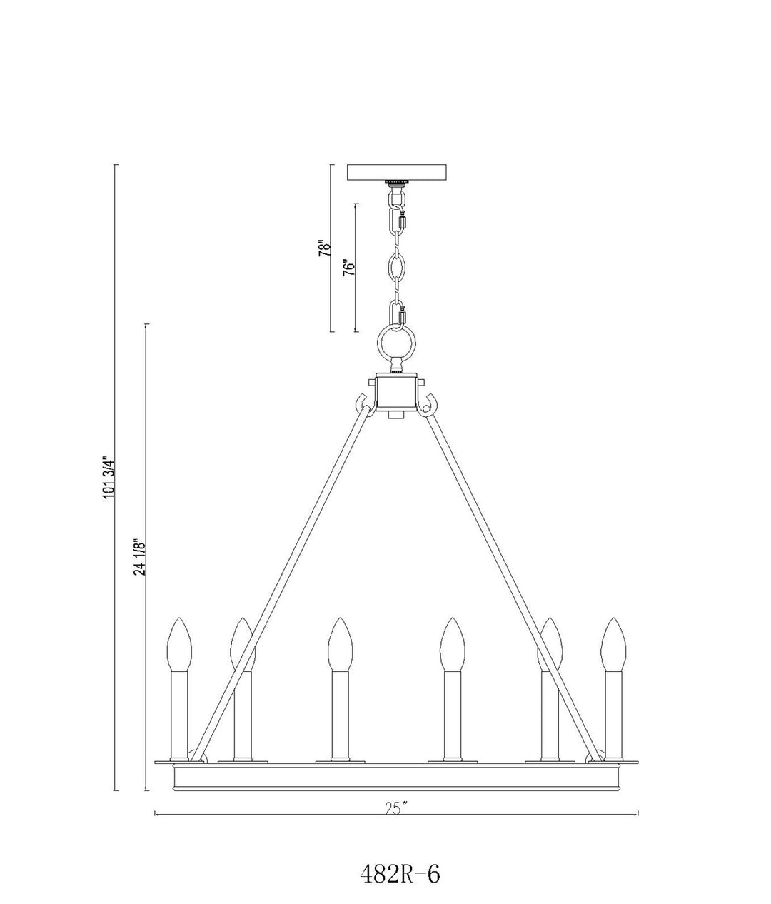6 Light Chandelier