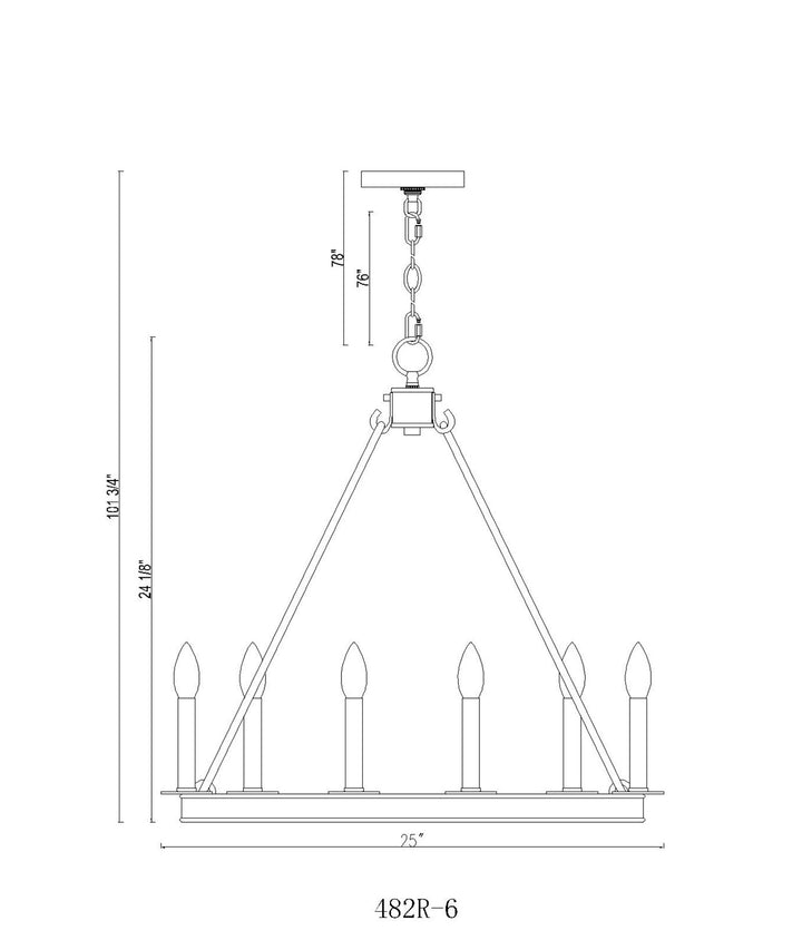 6 Light Chandelier