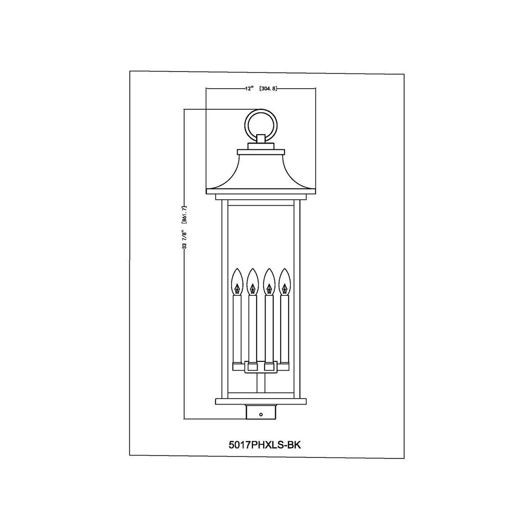 6 Light Outdoor Post Mount Fixture