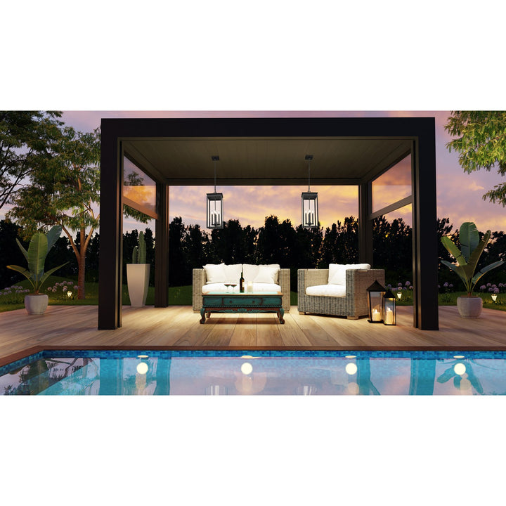 4 Light Outdoor Chain Mount Ceiling Fixture
