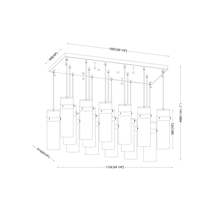 17 Light Linear Chandelier