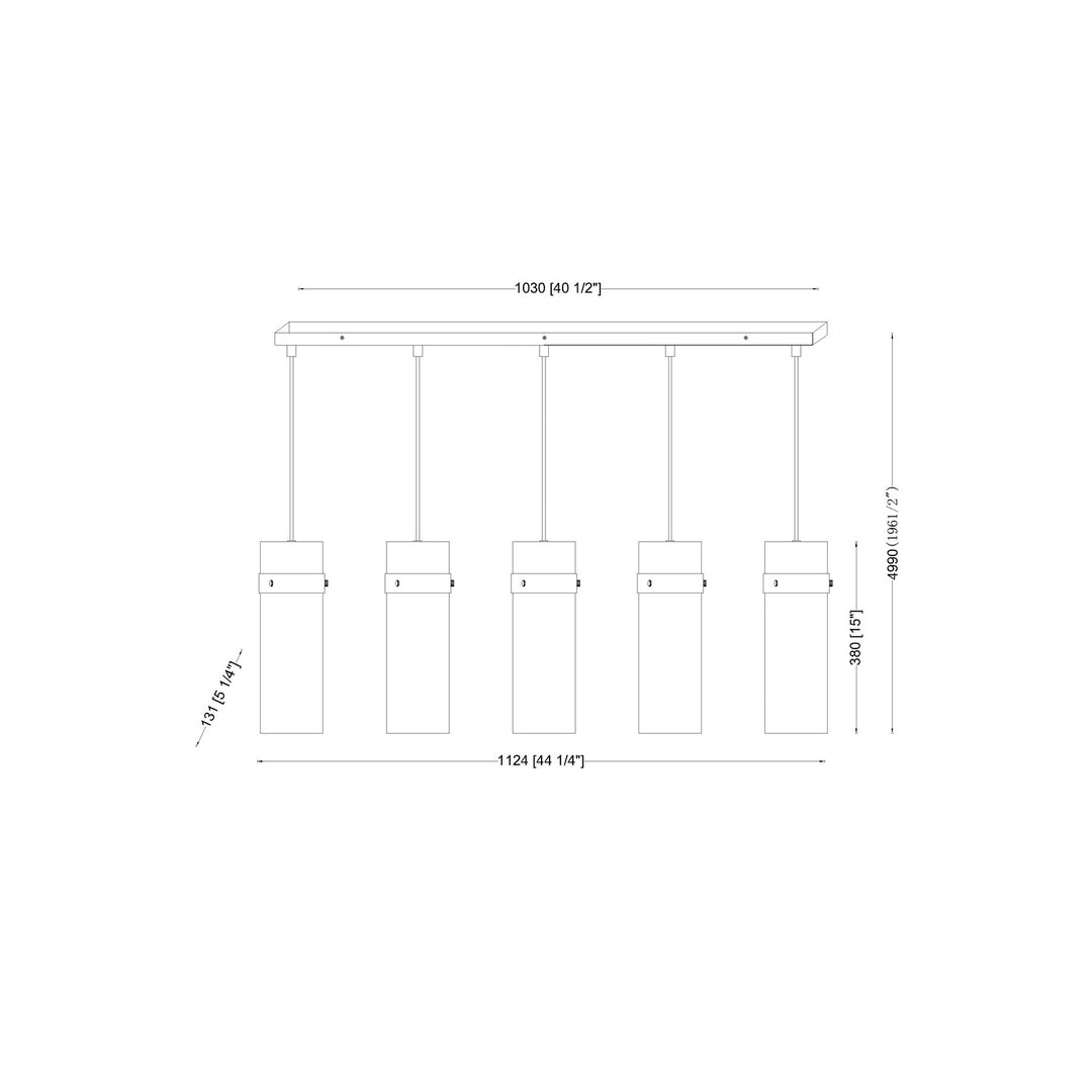 5 Light Linear Chandelier