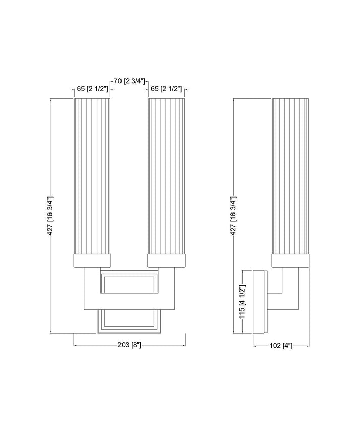 2 Light Wall Sconce