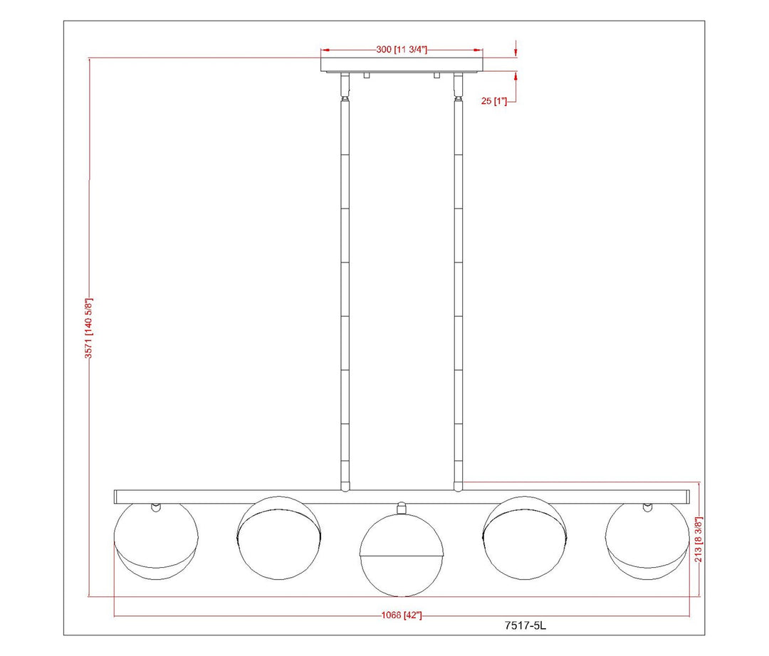 5 Light Linear Chandelier