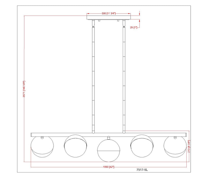 5 Light Linear Chandelier