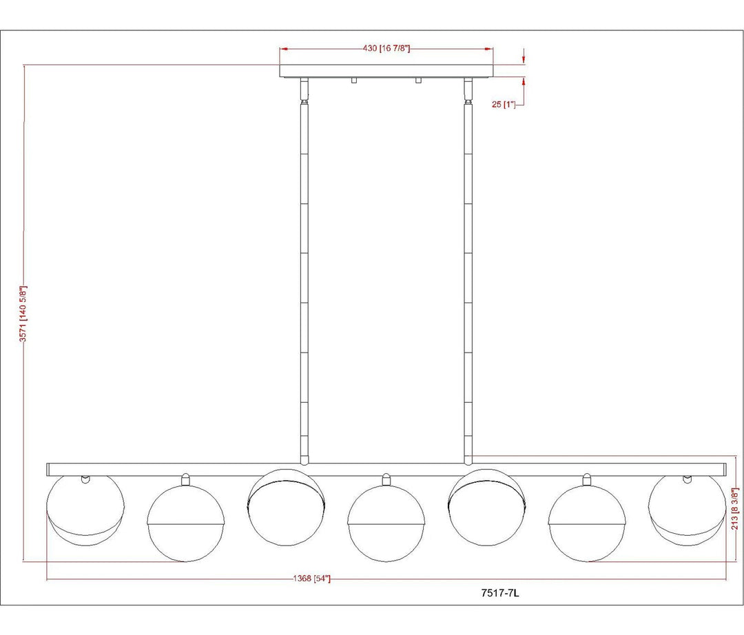 7 Light Linear Chandelier