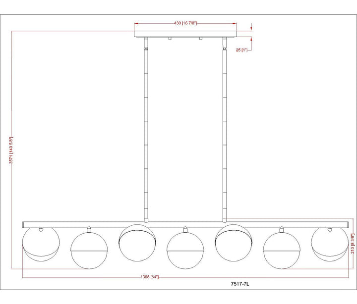 7 Light Linear Chandelier
