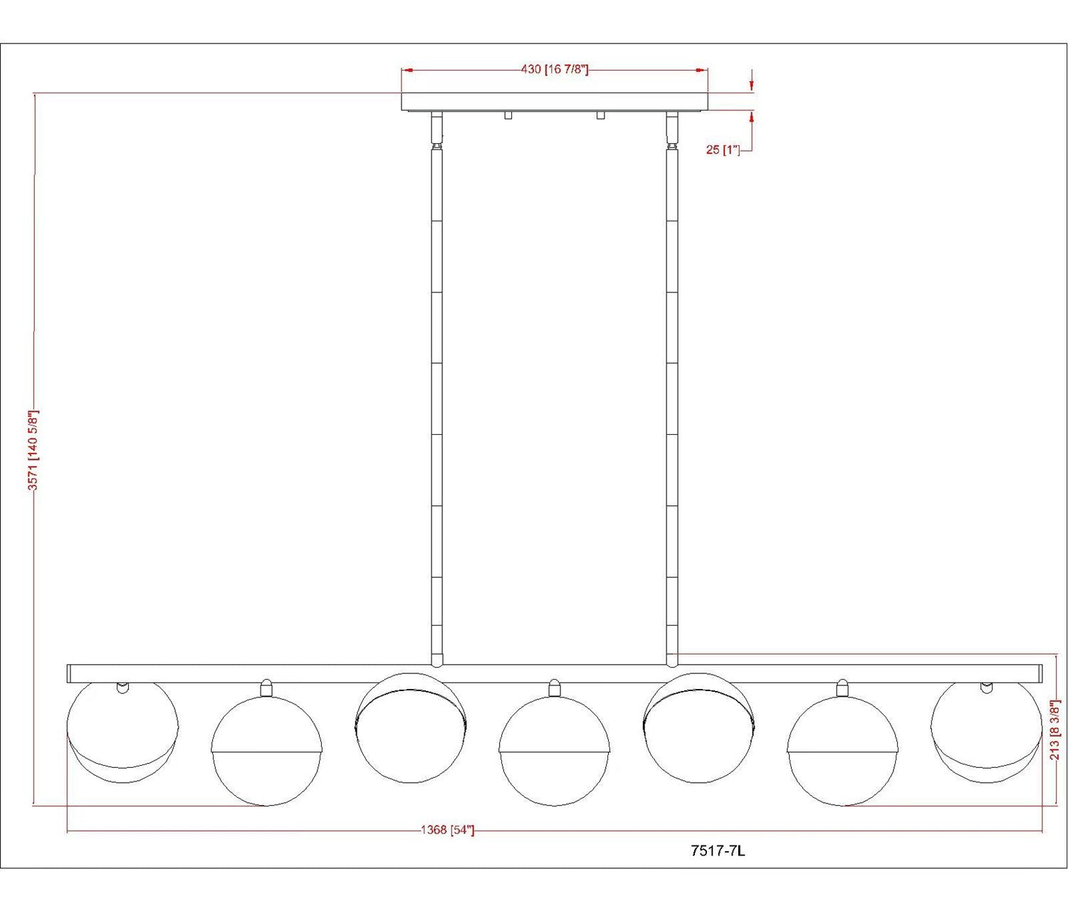 7 Light Linear Chandelier