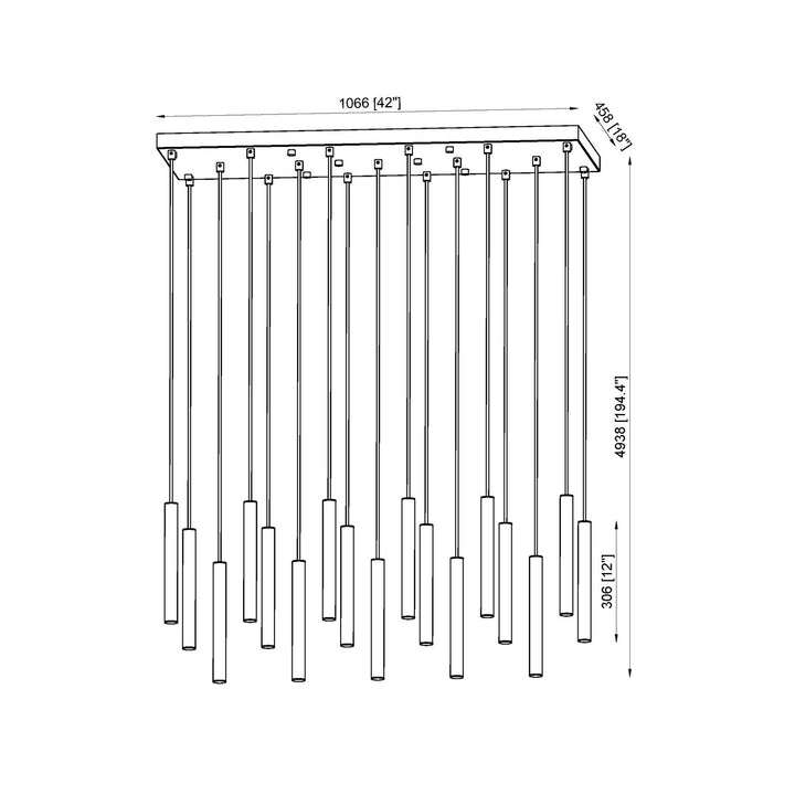 17 Light Linear Chandelier