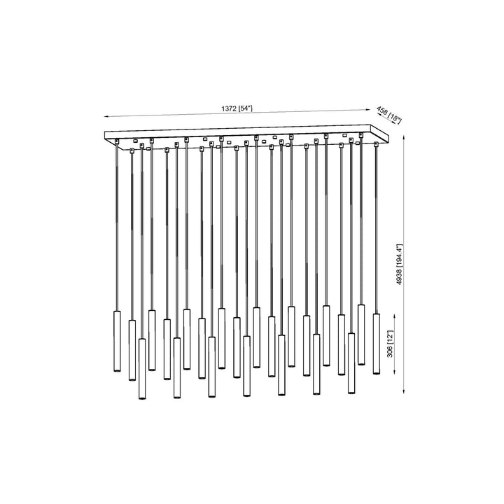 23 Light Linear Chandelier