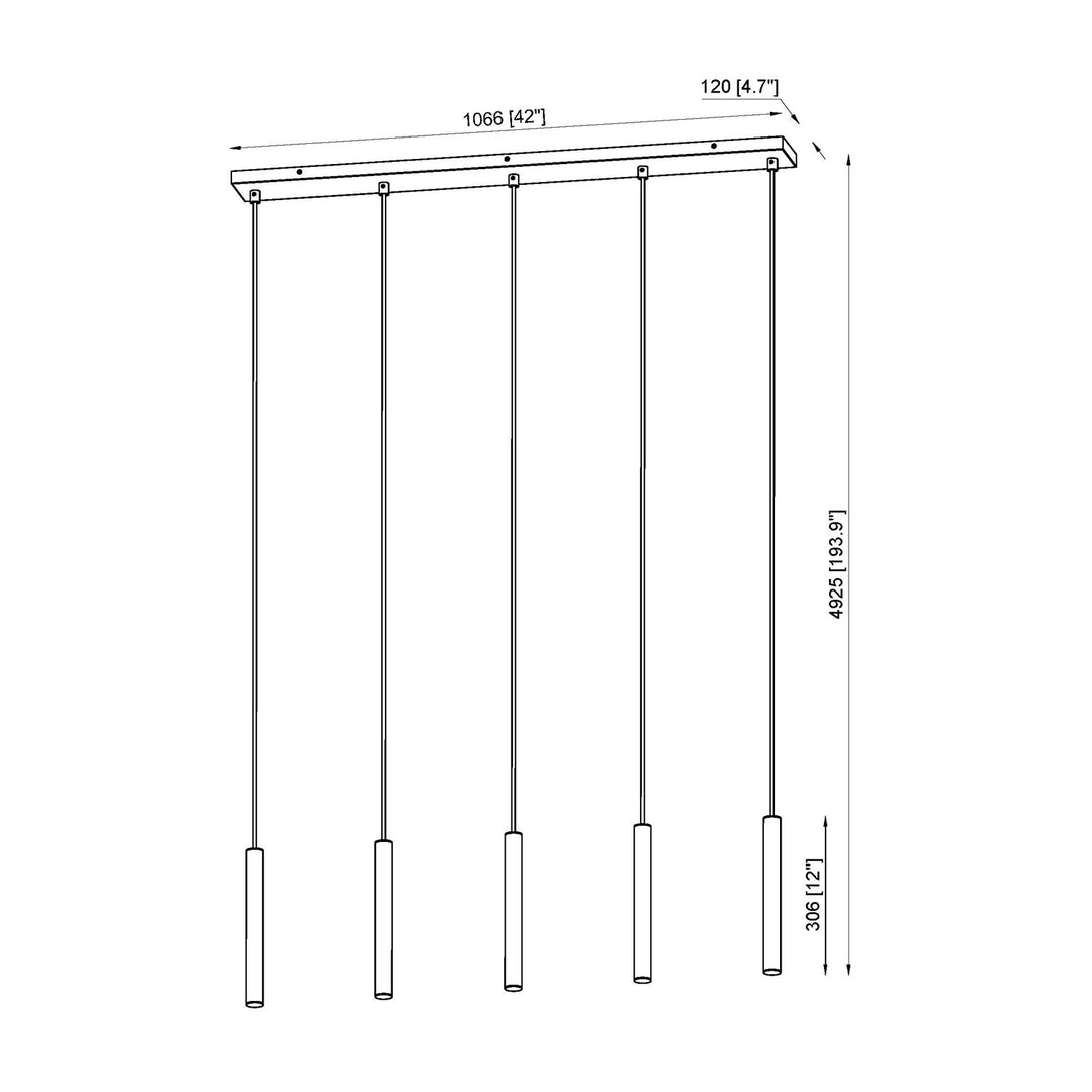 5 Light Linear Chandelier