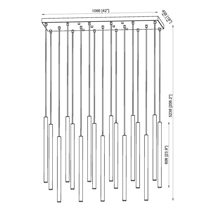 17 Light Linear Chandelier