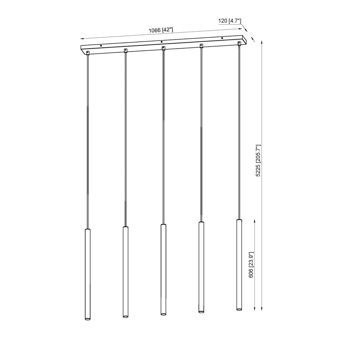 5 Light Linear Chandelier