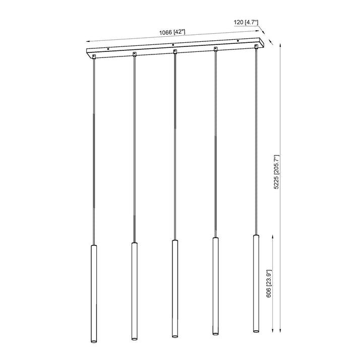 5 Light Linear Chandelier