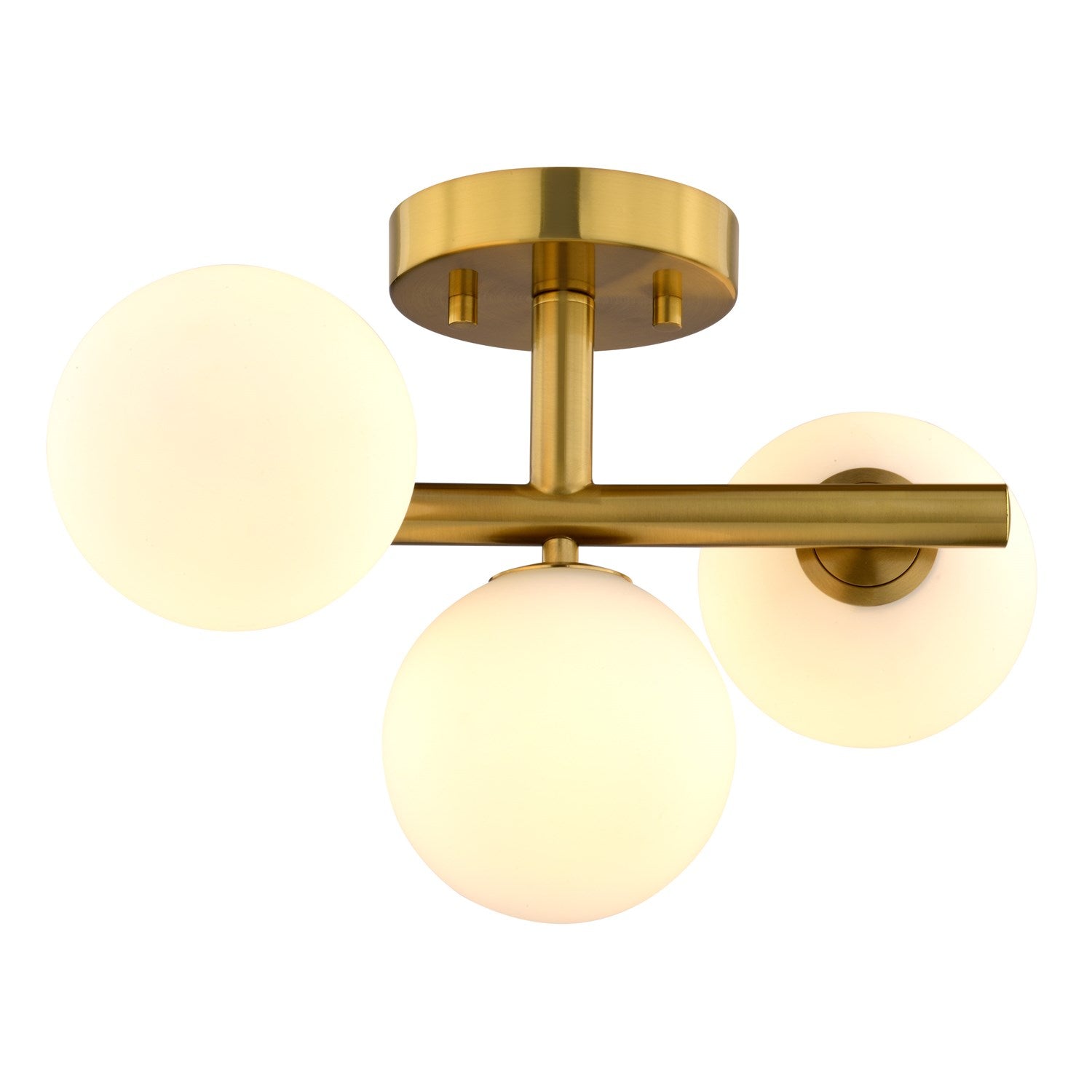 13-In. W 3 Light Semi-Flush Mount Harvest Gold by Vaxcel International