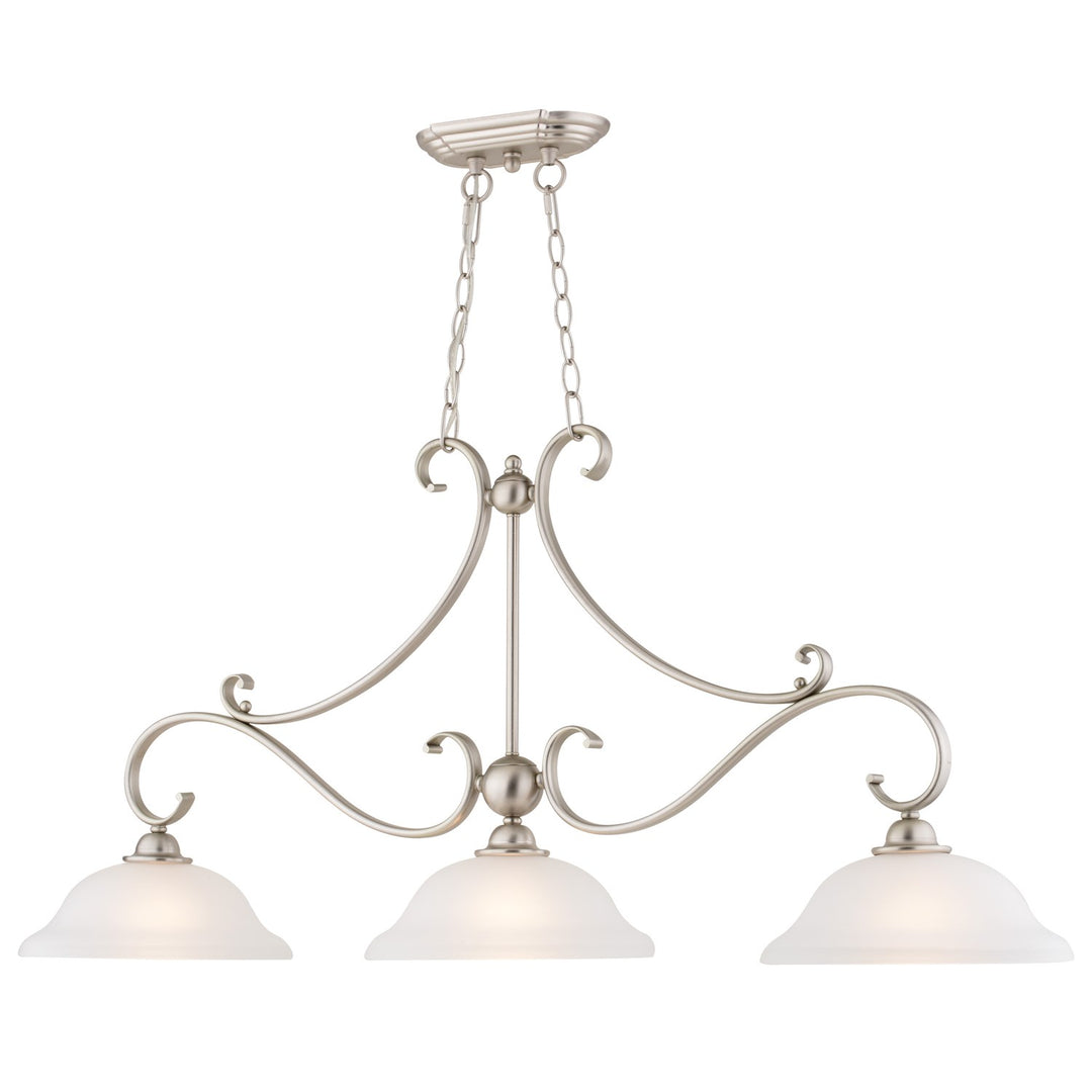 3 Light Linear Chandelier Brushed Nickel by Vaxcel International