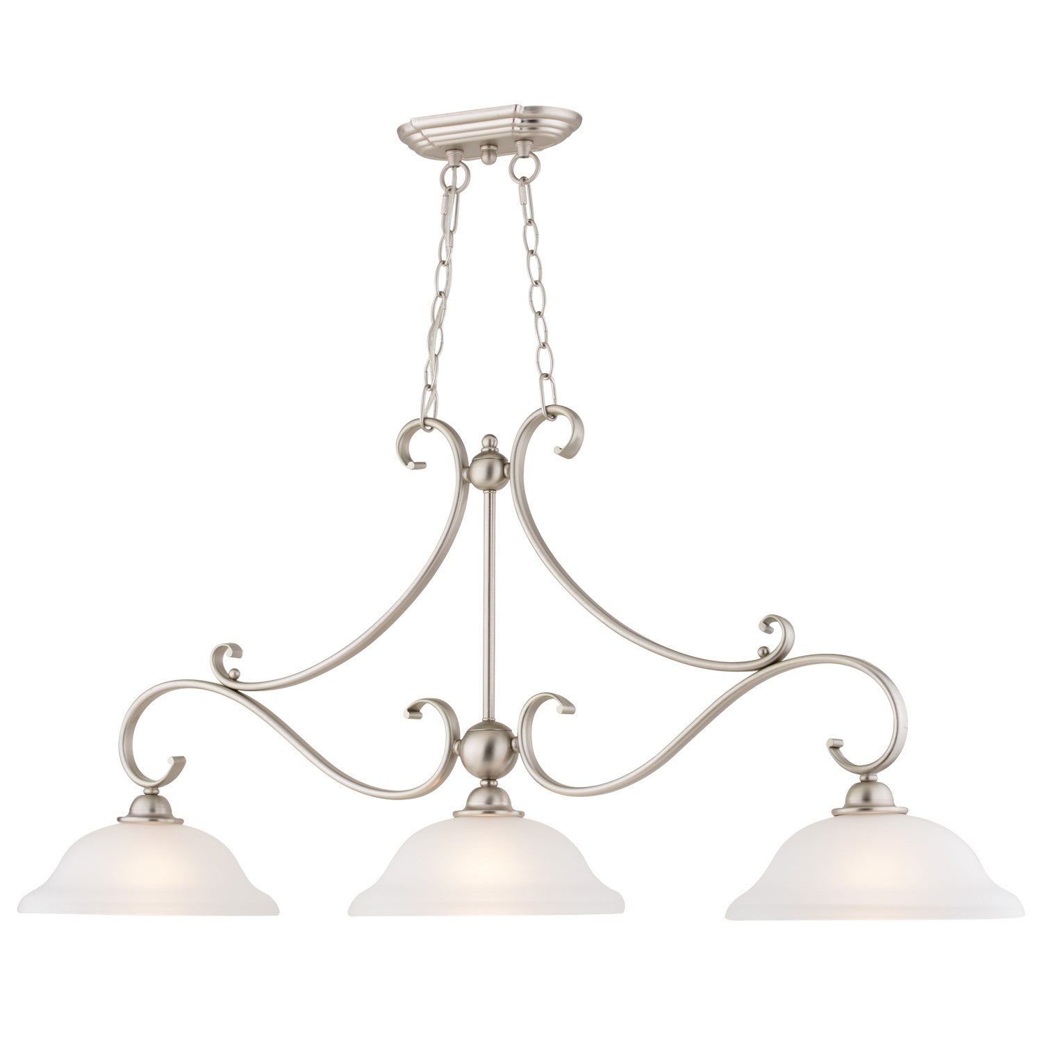 3 Light Linear Chandelier Brushed Nickel by Vaxcel International