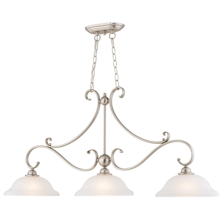 3 Light Linear Chandelier Brushed Nickel by Vaxcel International