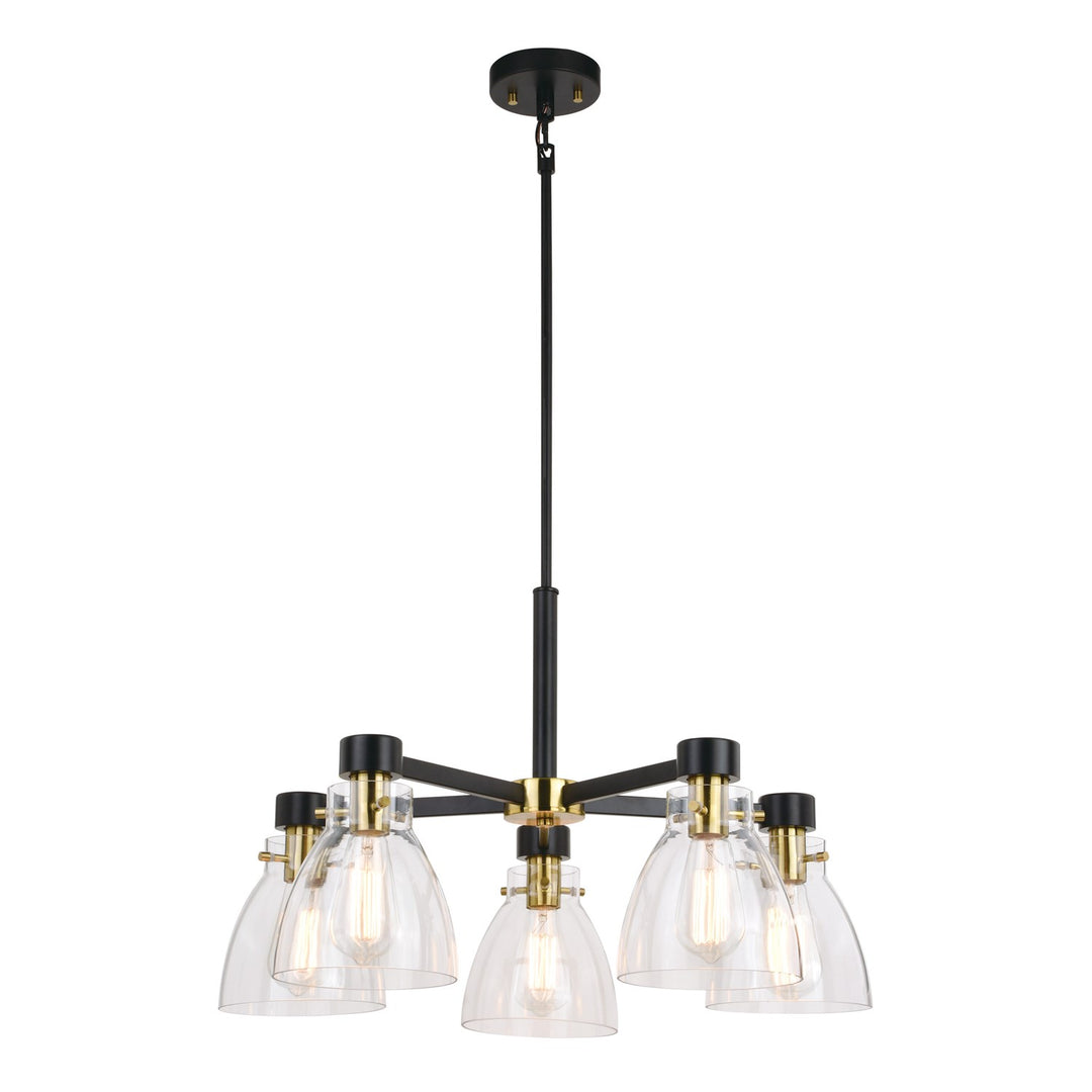 27-In. 5 Light Chandelier Black And Gold by Vaxcel International