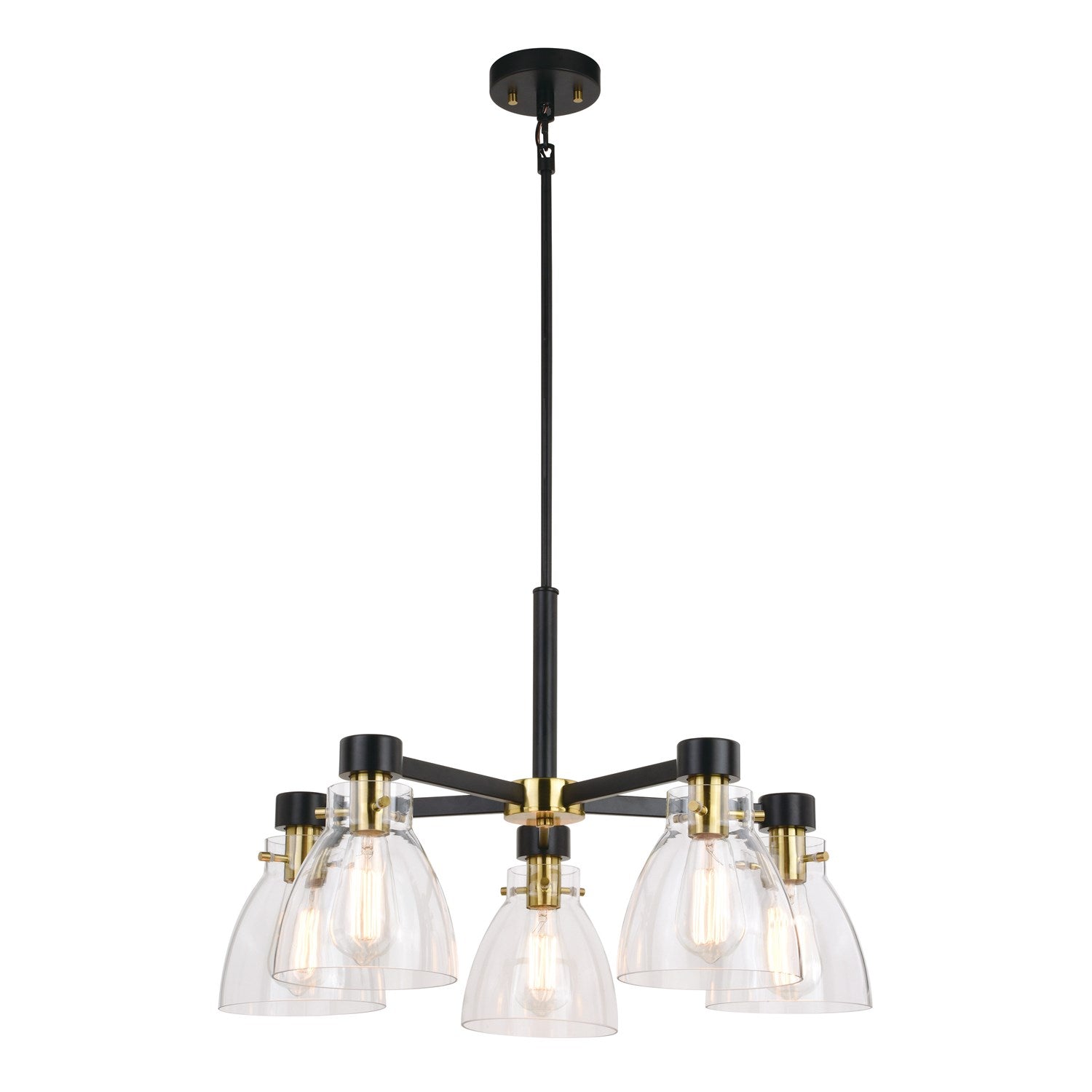 27-In. 5 Light Chandelier Black And Gold by Vaxcel International
