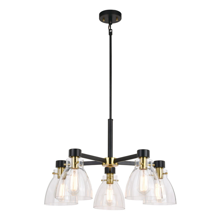 27-In. 5 Light Chandelier Black And Gold by Vaxcel International