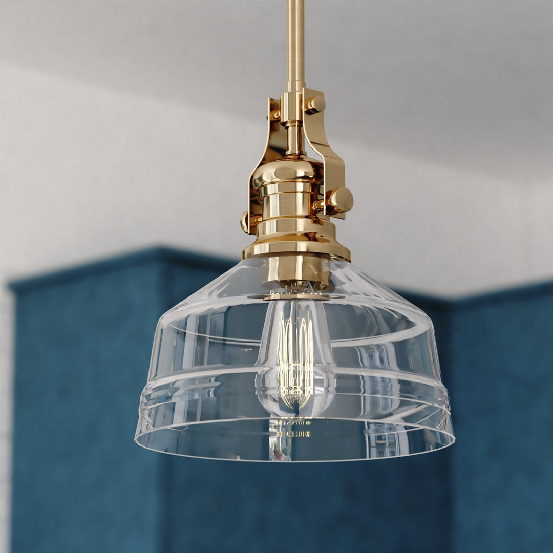 9-In. W Mini Pendant Brushed Gold