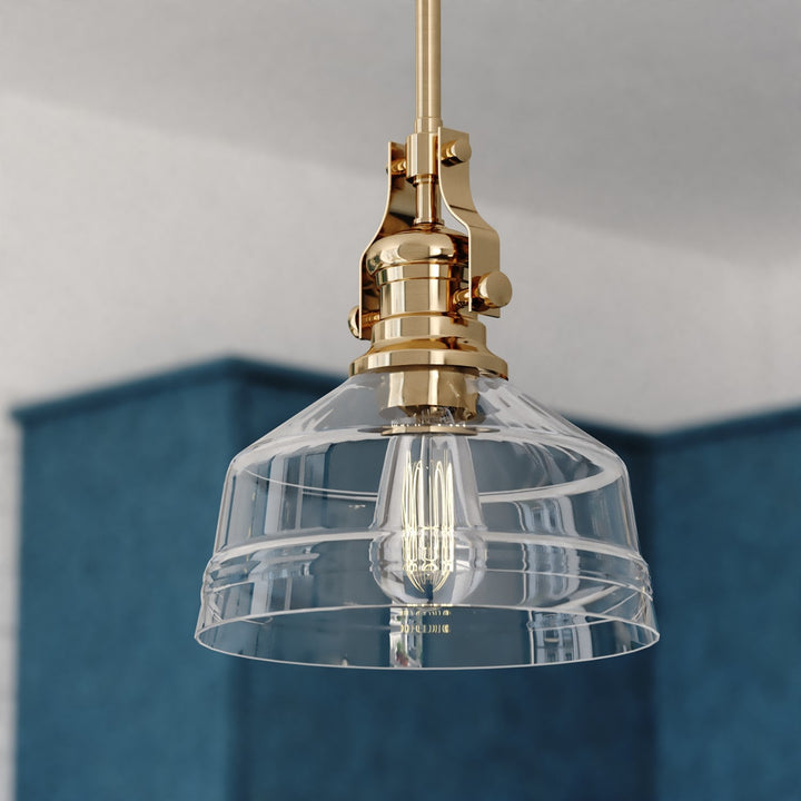 9-In. W Mini Pendant Brushed Gold