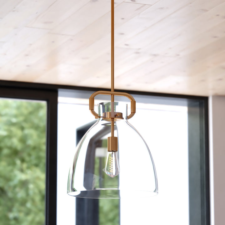 14-In. W Pendant Muted Brass
