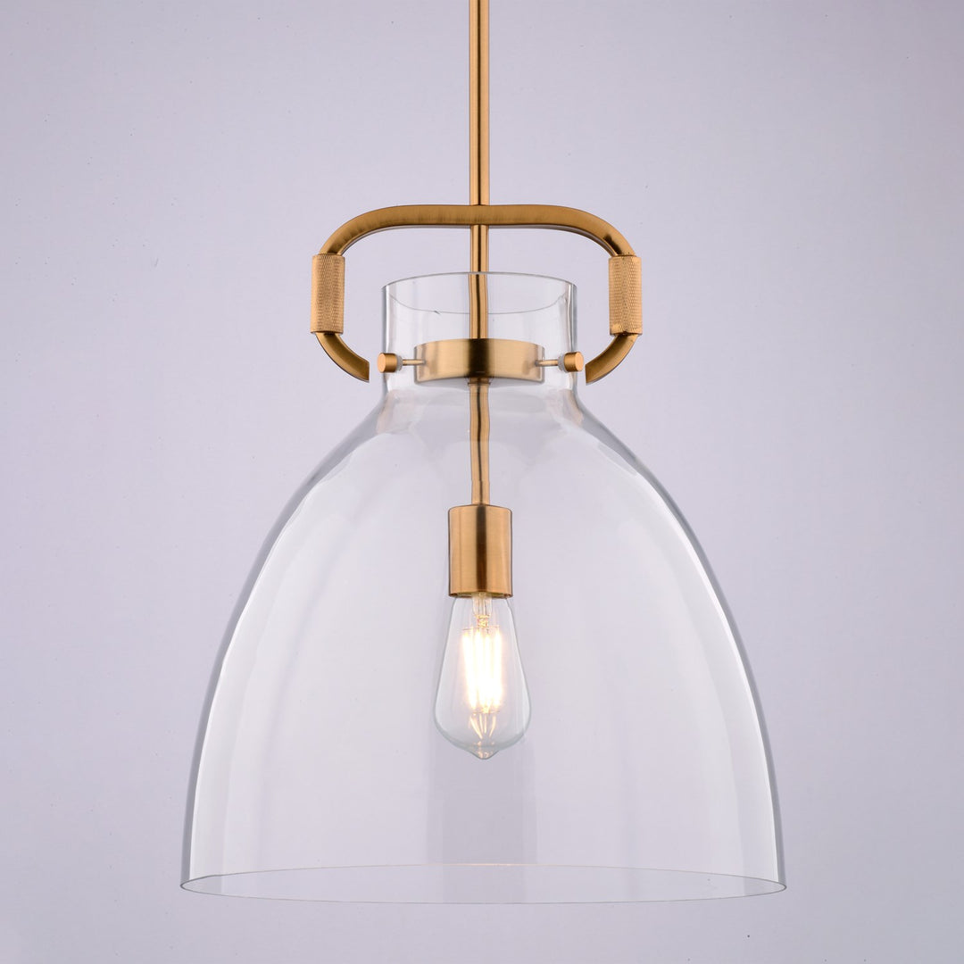 14-In. W Pendant Muted Brass