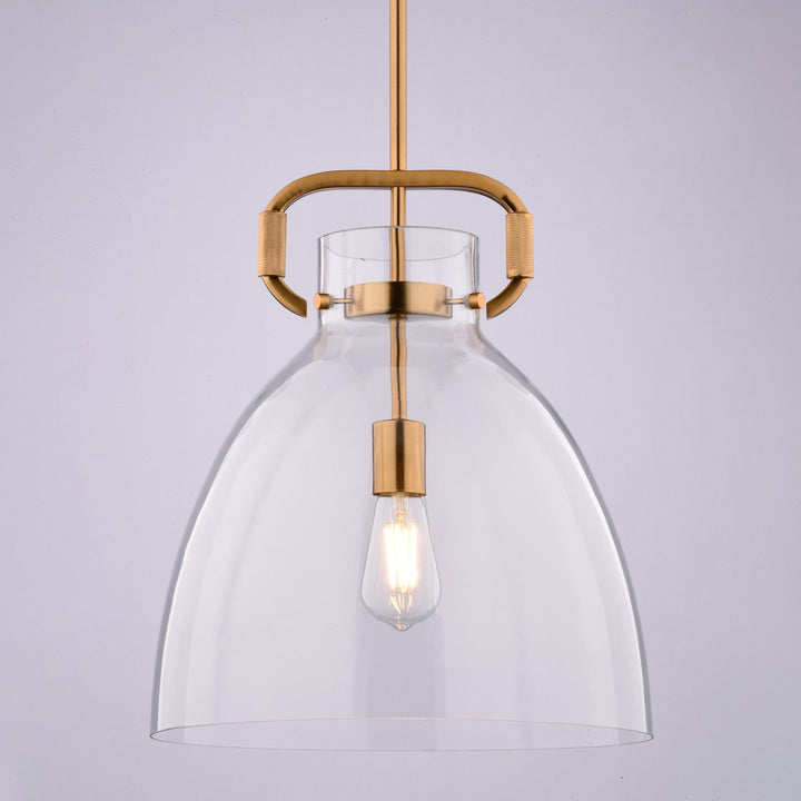 14-In. W Pendant Muted Brass